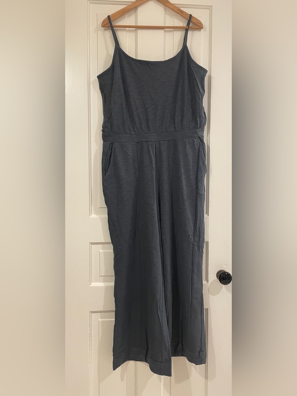 UpWest Slate Gray Spaghetti Strap Jumpsuit